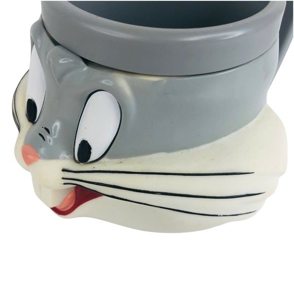 2 Bugs Bunny Vinyl Mugs Warner Brothers Looney Tunes 3D Face Head 10 OZ Kids Cup - Picture 9 of 10